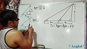 asian student with brown eyes in bedroom triangle of pleasure