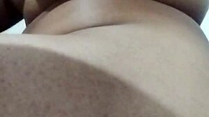 brunette latina with big ass masturbates while stretching