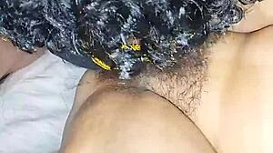 licking hot desi indian bhabhi's hairy pussy wildly!