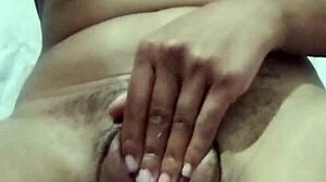 brunette latina with big ass masturbates while stretching