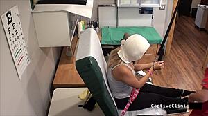 a shocking treatment for potheads involving maria in backstage scenes. she faces humiliation with gloves and handcuffs.