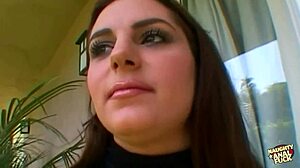 Horny brunette sex bomb fucks guy with masked lesbians