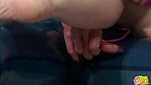 Latex Brunette Gets Plowed By Toys In Shower