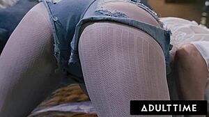 Adult time redhead pawg lauren phillips covered in cum after rough fuck footjob and ass eating