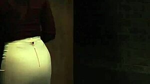 Babe in handcuffs awaits the mistress in the bath