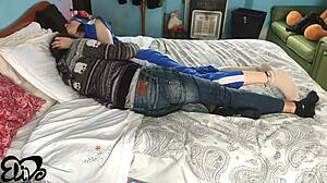 wife cuddles before intimate missionary moment