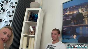 Watch this bold milf Brittany Bardot take it deep in a wild session right in front of her watching husband.