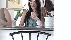 Curious amateur teen bends over for intense hairy pussy fingering in a wild high-definition reality party scene.