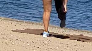 Juicy Asian Teasing on Hidden Beach Candidly