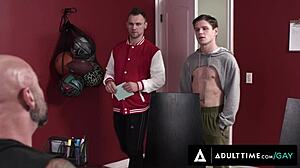 Dilf Coach Drew Sebastian Drills Twink Cheerleader And His Jock Bf Roughly.