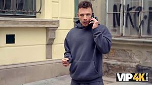 this blonde neighbor with fake tits and stockings wants shaved pussy action next door.