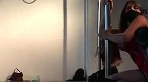 sexy doctor undresses dancing on the pole at hospital