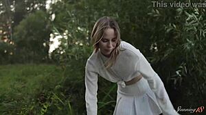 Teen Temptress Alice Flore Pervs Her Camping Day With Diddling!