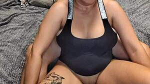 big dick jerk queen gives footjob pussy handjob and masturbation