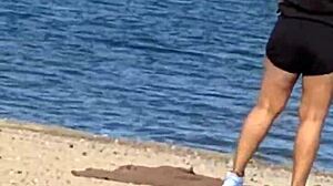 Juicy Asian Teasing on Hidden Beach Candidly