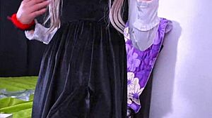 Mexican college girl changes in her dorm room