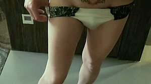 Flirting in front of the mirror with shemale ladyboy