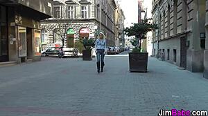 Young euro chats with old man in pov style.