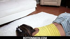 Stepmom's emotional titfuck and handjob with stepson in taboo fucking