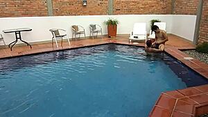 Latina brunette on holiday in Florida performs ass licking and rimjob with her step-nephew, big ass action.