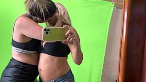 Why Did I Catch My College Professor Masturbating in the Bathroom and End Up Licking Her Wet Pussy While She Sucked My Friend's Cock?