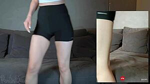 sexy teacher flashes hairy pussy dildo riding to students