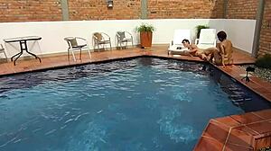 Latina brunette on holiday in Florida performs ass licking and rimjob with her step-nephew, big ass action.