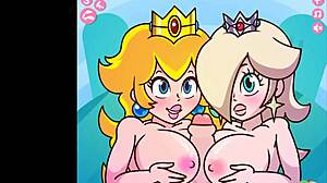 Watch Peach and Rosalina have double fun with POV and facial!