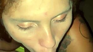 i saw this redhead sucking her husband at the club, so hot!