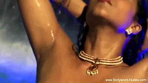pretty asian woman dances while cleansing her body
