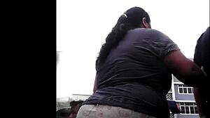 Peruvian woman enjoys her shopping trip