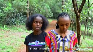 Big Booty Dark Skin Ebony Lesbian Makes Light Skin BFF Cum On Tongue