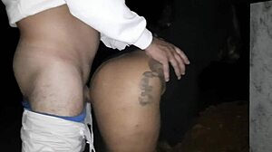 Ebony anal deepthroat cum on ass