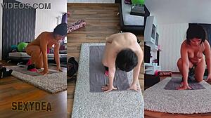 Feel the Passion in This Naked Gym Workout with Bent Over Ass Shaking and Striptease