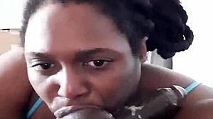 Sloppy blowjob leads to cum in mouth swallow