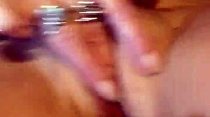 wife masturbating to orgasm at home.