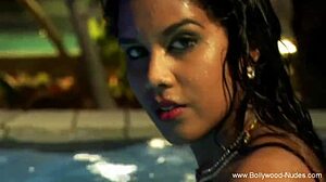 pretty asian woman dances while cleansing her body