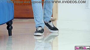 Babysitter threesome with huge cock stud and tiny teen stepsis!