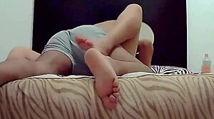 I watch linda casada shopping at the supermarket in her sexy dress.