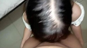 Beautiful asian neighbor wants some fun with blowjob and cum