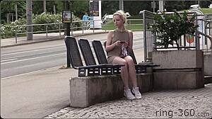 Beautiful Vanessa Wolff Nude Posing In Public Outdoor Setting