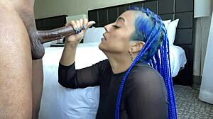 Sloppy blowjob ends with cum facial!