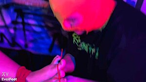 Bound BBW Worships Feet and Gets Tickled Intensely