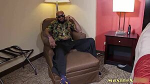 shaun dam cums on her face, then maxine x rides his monster bbc