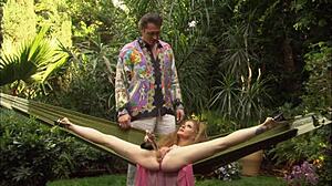 I feel my ginger pussy squirting as cock digs deep and rubs my pierced clit