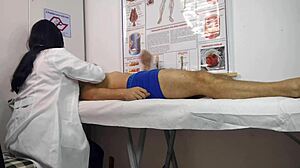 Cute Curvy Nurse With Big Tits Moans While Giving Handjob To Erect Cock In Uniform