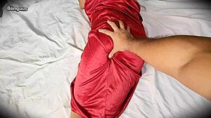 My wife in red dress, I fucked her wet creamy pussy hard