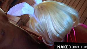 Blonde Bunny Gets Double Penetration in Outdoor Gazebo