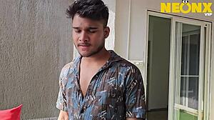 hungry chachi licks stepson's armpit and ass before quickie seduction with his big cock.