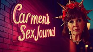 Granny Carmen Claus deepthroats in Christmas cosplay.